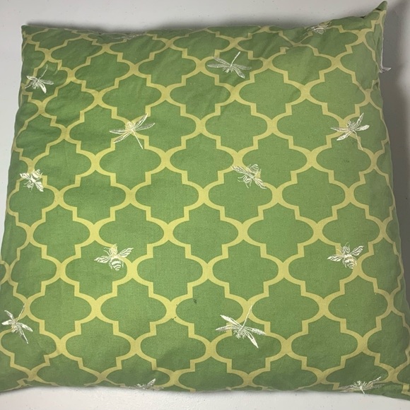 Waverly Green Design Accent Pillow with Embroidered Bees & Dragonflies - Picture 7 of 8